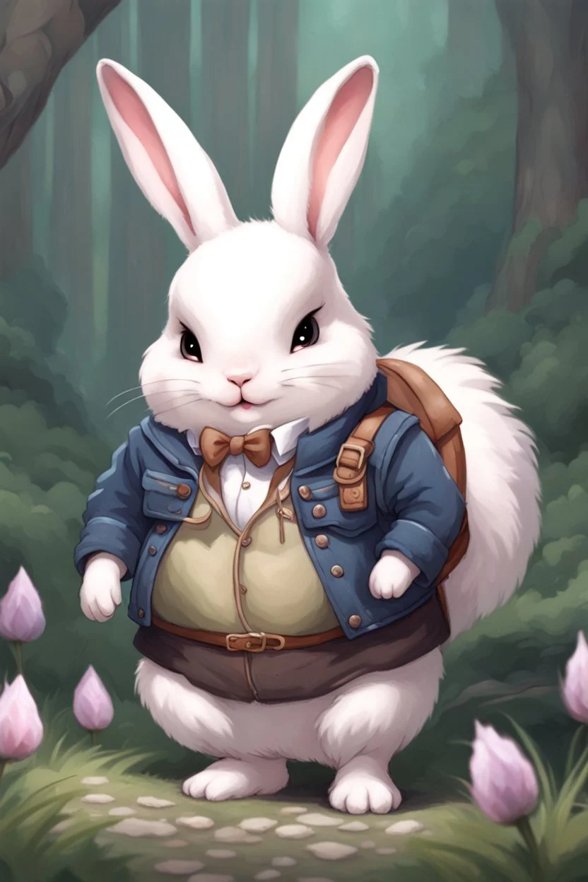 Cute chubby bunny jacket dnd art realism