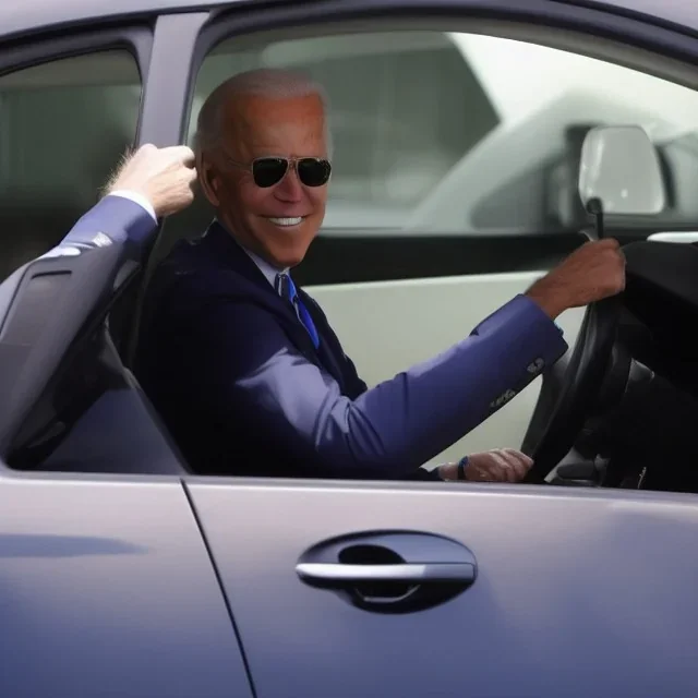  Joe Biden driving a Prius