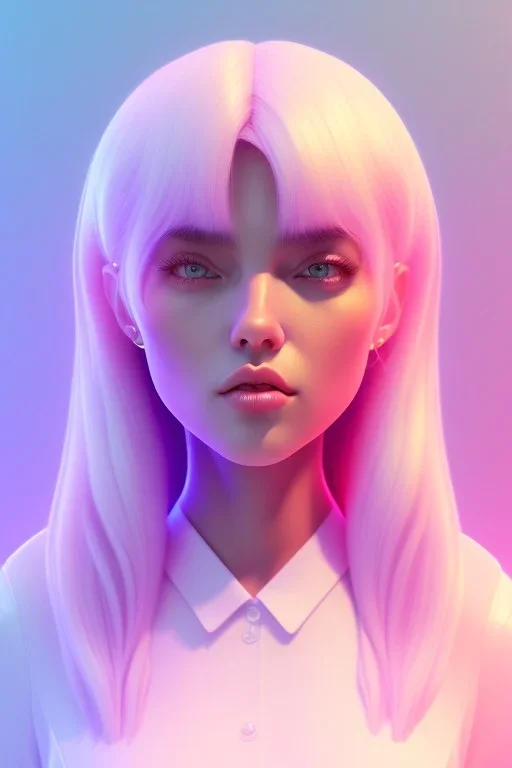 isometric clean art of super cute girl, soft lighting, soft pastel gradients, high definition, 3d icon clay render, blender 3d