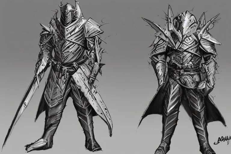 knight, d&d, magic armor, concept art, cinematic