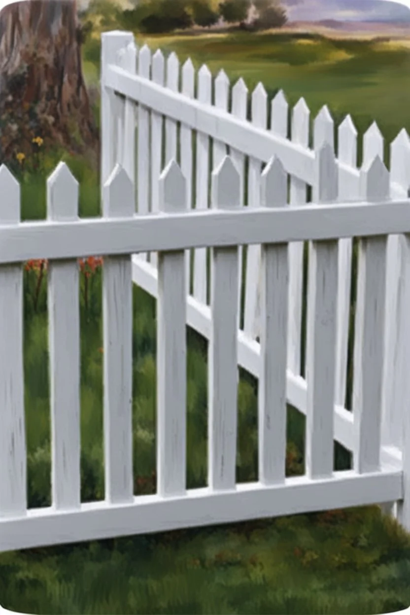 white vinyl fence in yard, photograph