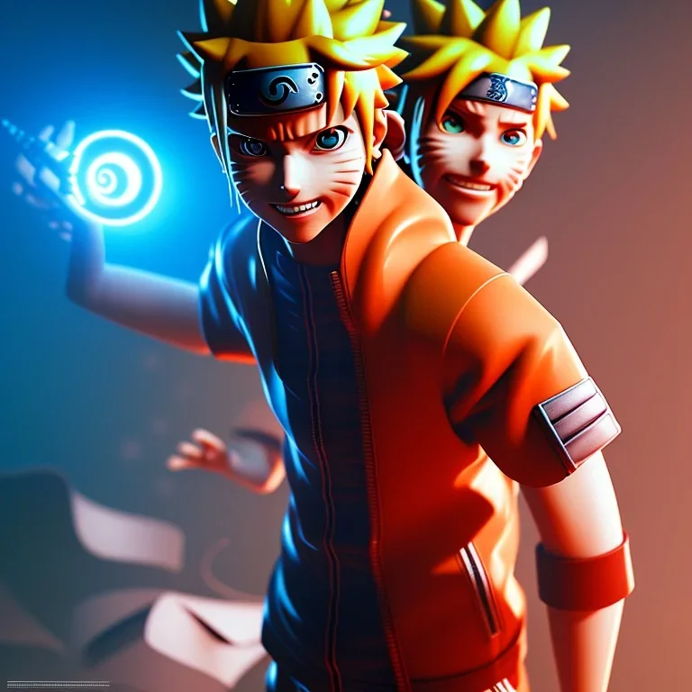 isometric clean art of naruto, soft lighting, high definition, unreal 5,