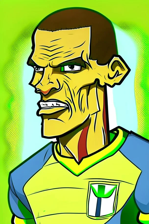 Rivaldo Brazilian football player cartoon 2d