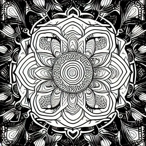 coloring page for adults, mandala background, elephant aminal