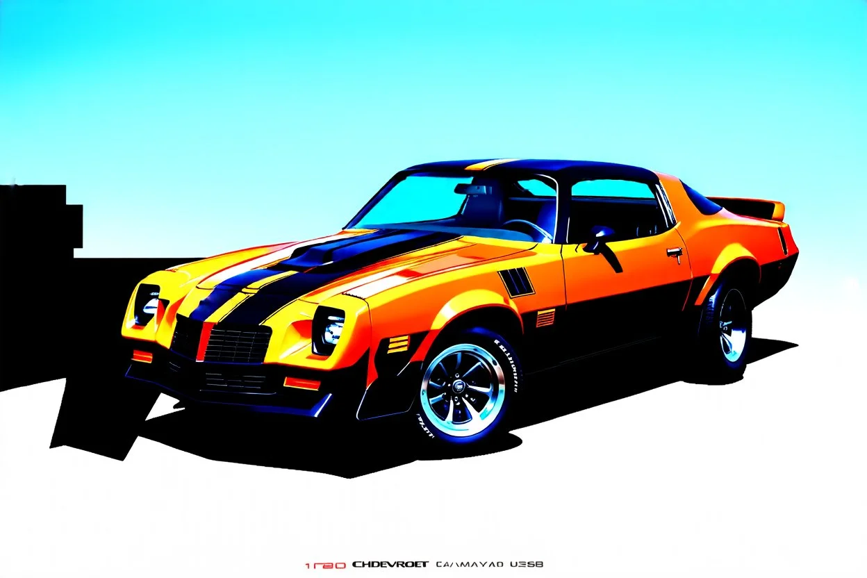 Fotorealistisch 1980 Chevrolet Camaro Z28 brandneu orange