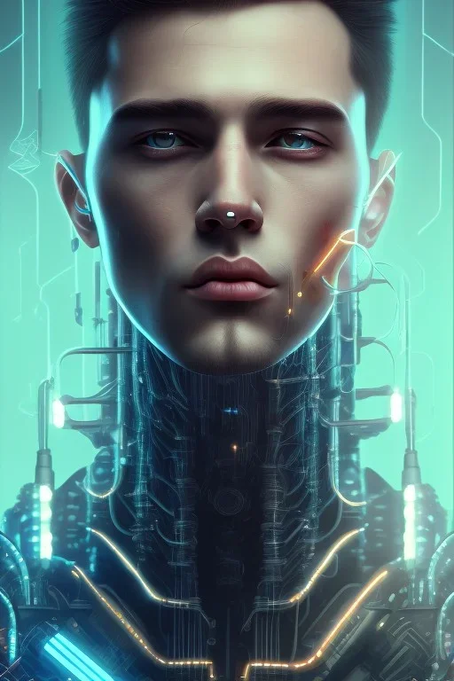 cyberpunk, head, men, portrai