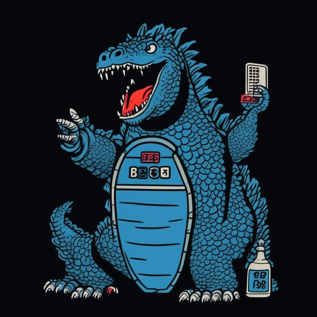 Godzilla kawaii calling phone using a nokia