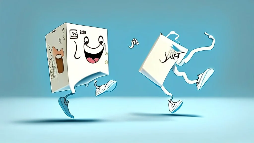 cartoon milk carton dancing