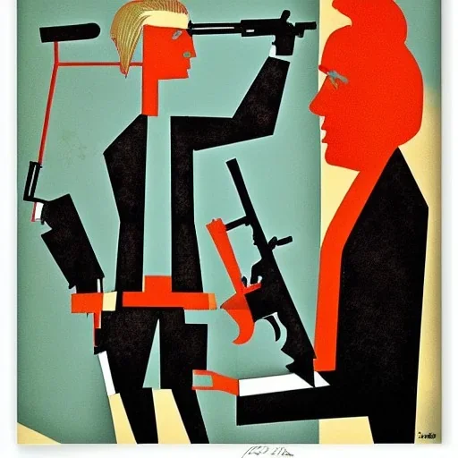 Trump with guns and ammo by le corbusier