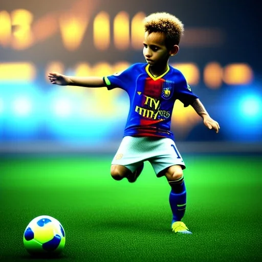 neymar as a child, 3d art, 8k resolution