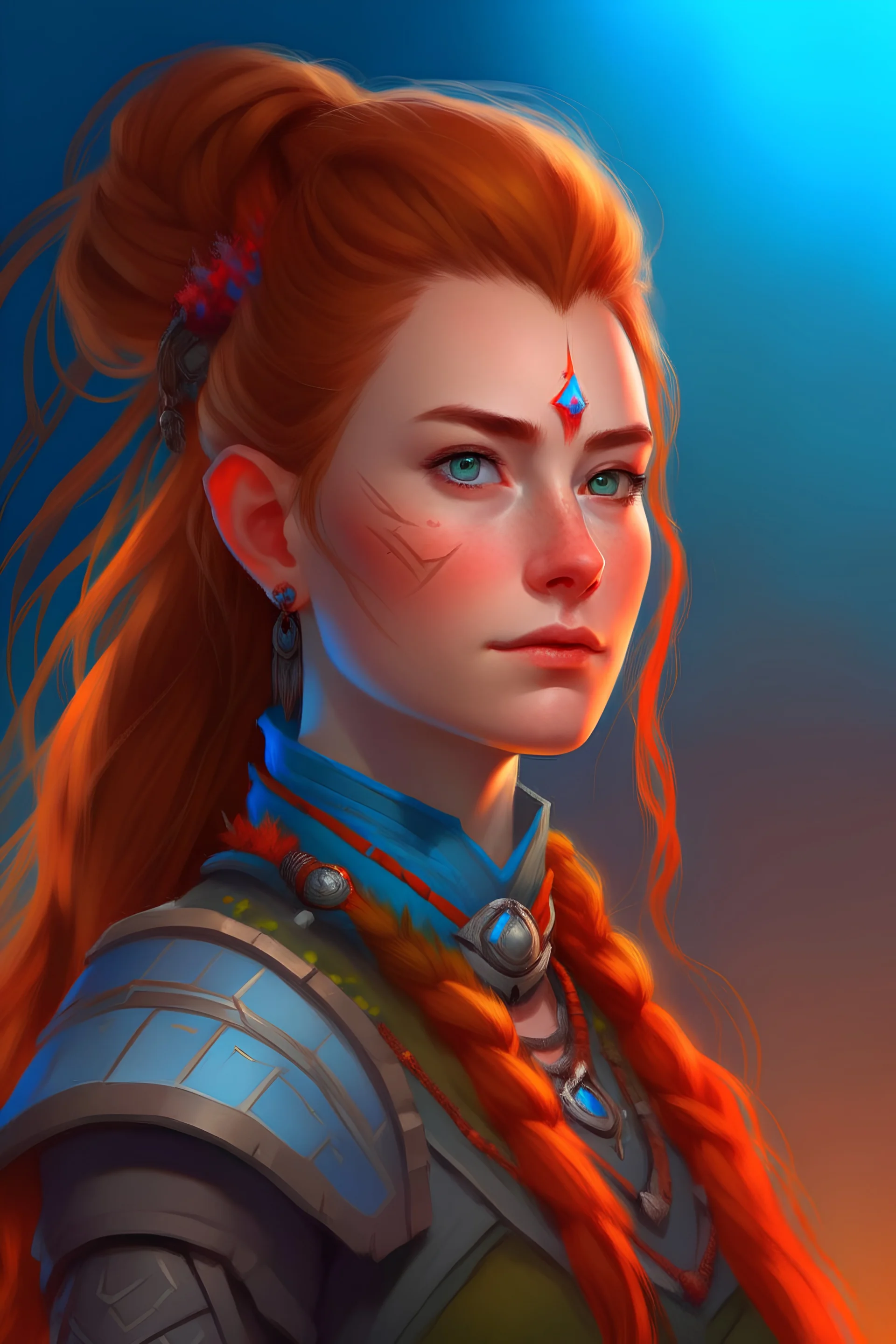 A portrait of Aloy from Horizon, high definition