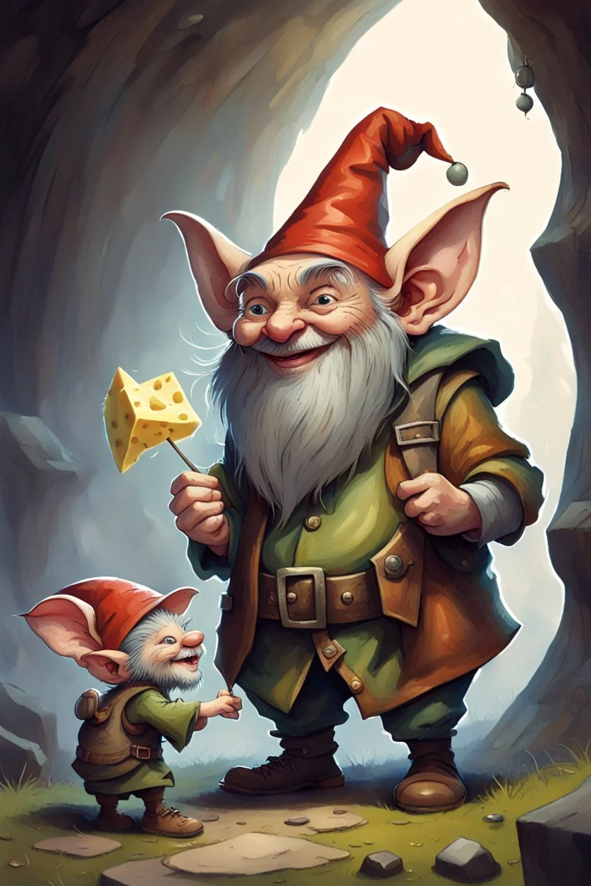 a small goblin, and a little gnome, With the teacher mouse smiling bravely, our brave dwarf stumbled. On day two, he regrouped, plotting a clever scheme, With a giant cheese wedge, he lured it like a dream. big big scary cat