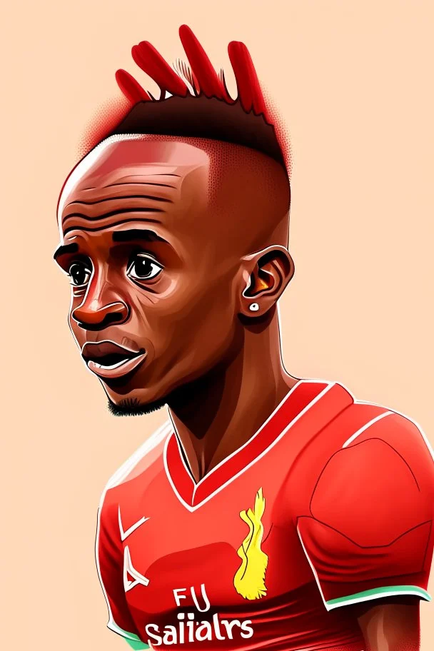 Sadio Mane Footballer cartoon 2d