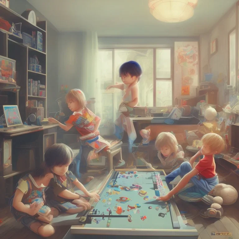 only japanese children play playstation, controller in hand, gaming room