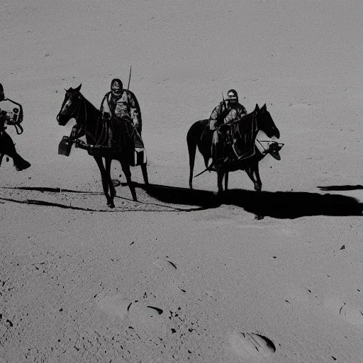 horsemen on the lunar surface