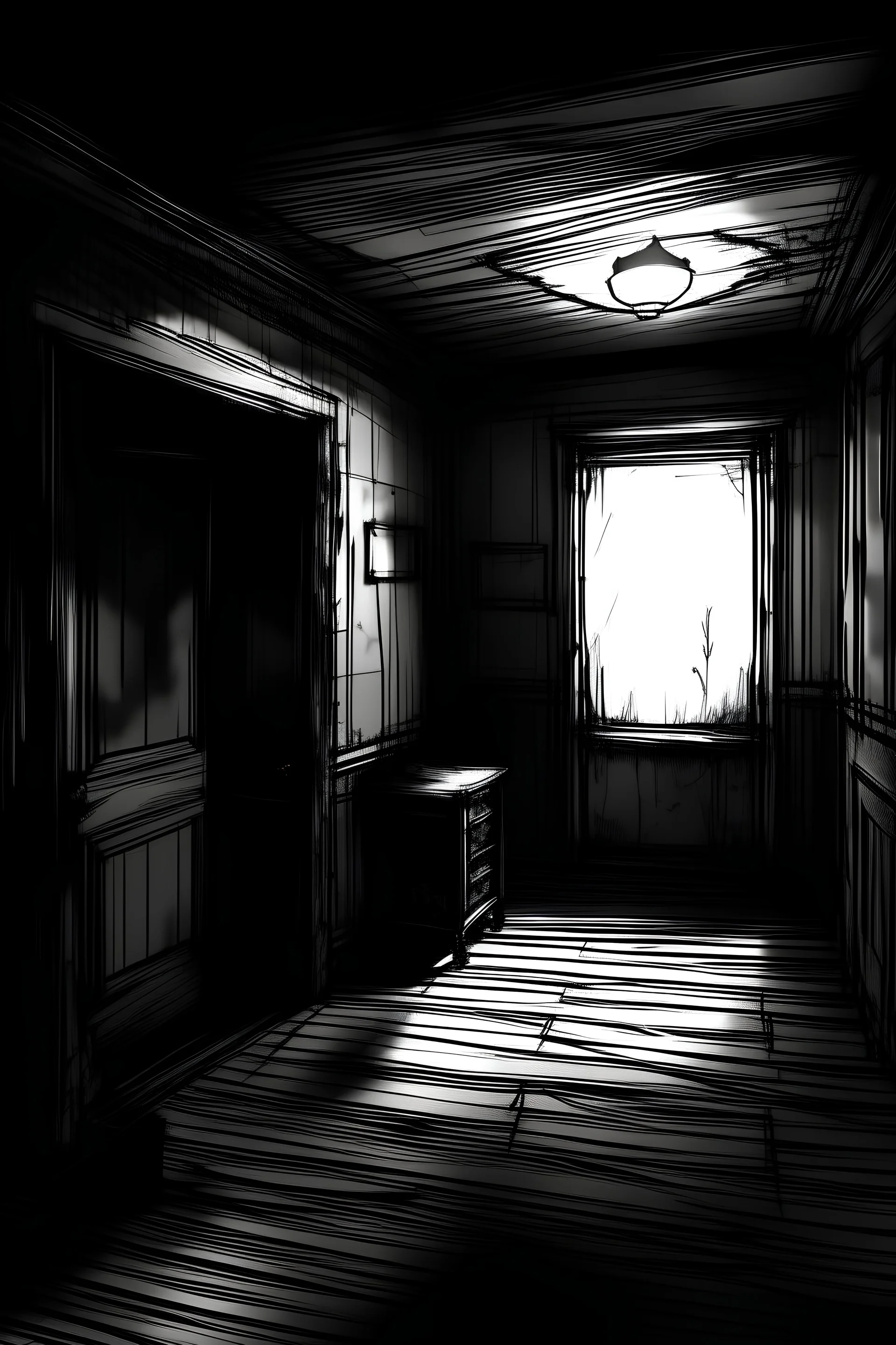 sketch of a dark room background