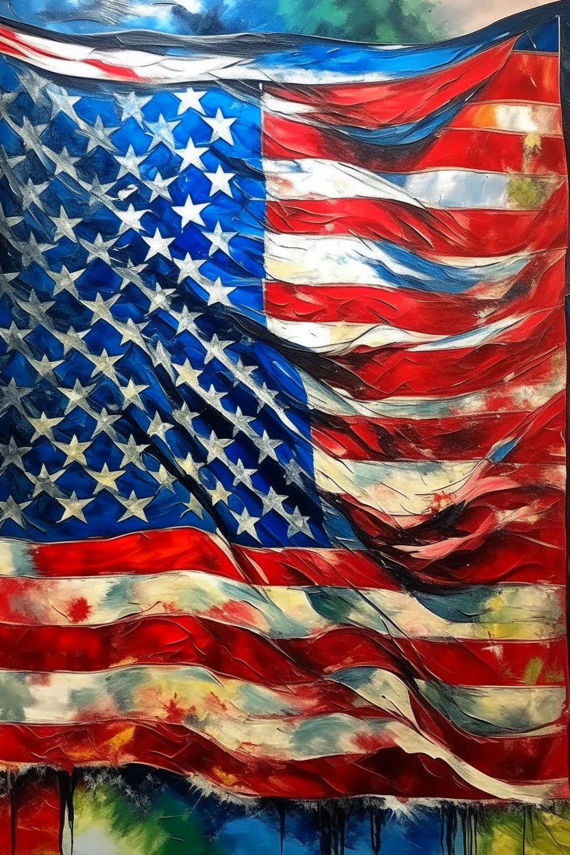 American flag painting