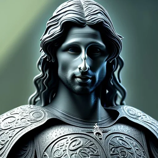 White Sculpture aragorn, full body, Rome sculpture style, full body, fresco background, hyper realistic, 8k,