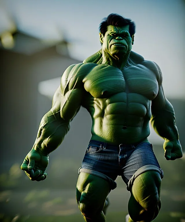 Baby hulk, full body, bokeh