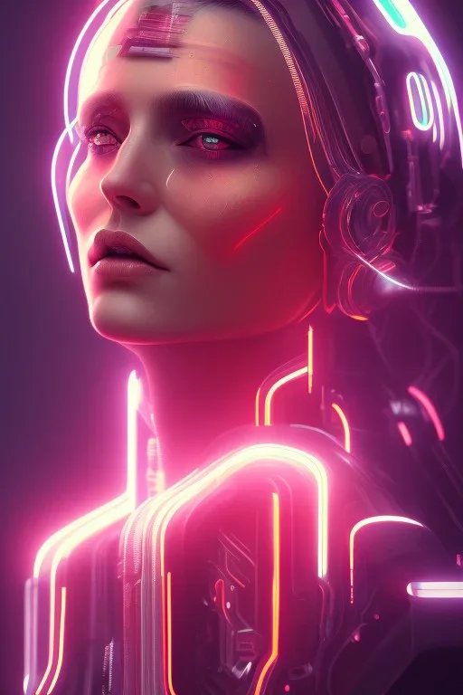 cyberpunk, head, women, portrai, tron