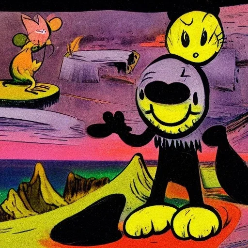 from krazy kat and ignatz mouse by herriman psychedelic landscape