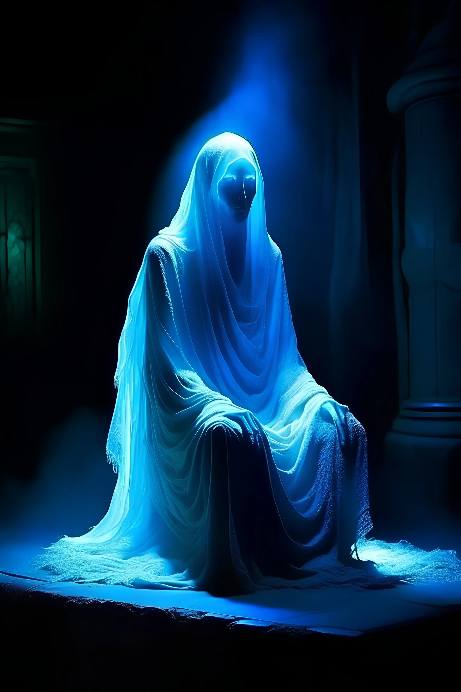 Luminous Ghost: The Luminous Ghost is a captivating and ethereal entity, a spectral presence that haunts the depths of ancient pyramids. Its form, or lack thereof, is both mysterious and enchanting. Glowing Specter: The Luminous Ghost appears as a floating, glowing apparition, radiating a soft and otherworldly blue light. This glow outlines its ghostly figure, casting an eerie illumination in the dark corridors of pyramids. Headless Apparition: One of the most distinct features of the Luminou