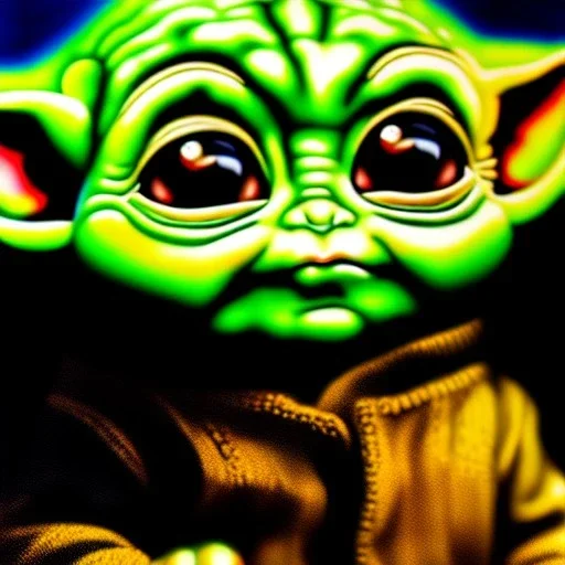 Ultra detailed fullbody Portrait in oil on canvas of a Baby yoda merges Spiderman ,extremely detailed digital painting, extremely detailed face,crystal clear Big eyes, mystical colors ,perfectly centered image, perfect composition, rim light, beautiful lighting,masterpiece,8k, stunning scene, raytracing, anatomically correct, in the style of robert e howard and Ken Kelley and Ohrai Noriyoshi and Simon Bisley and tomzj1