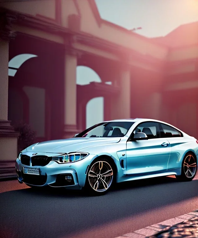 Realistic image. BMW 4 2023. 4k resolution, intricate details, ornate details, soft lighting, vibrant colors.