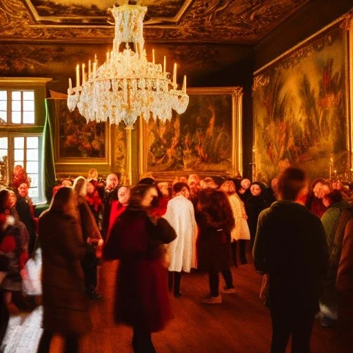 Celebration in a schloss, austrian people, ledherhosen, Austrian aesthetic, warm colors, wooden floor, forest green walls, chiaroscuro, night time, 8k, HD, cinematography, photorealistic, Cinematic, Color Grading, Ultra-Wide Angle, Depth of Field, hyper-detailed, beautifully color-coded, insane details, intricate details, beautifully color graded, Cinematic, Color Grading, Editorial Photography, Depth of Field, DOF, White Balance, 32k, Super-Resolution, Megapixel, ProPhoto RGB, VR