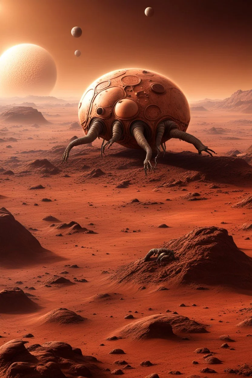 creature, living biological system on the planet Mars, with the conditions to be alive
