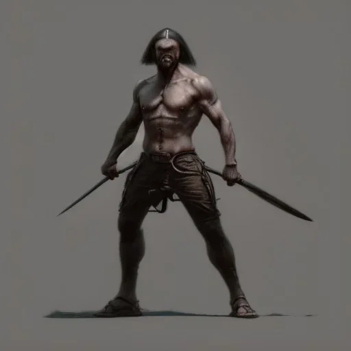 franz frazetta style, twohanded sword,