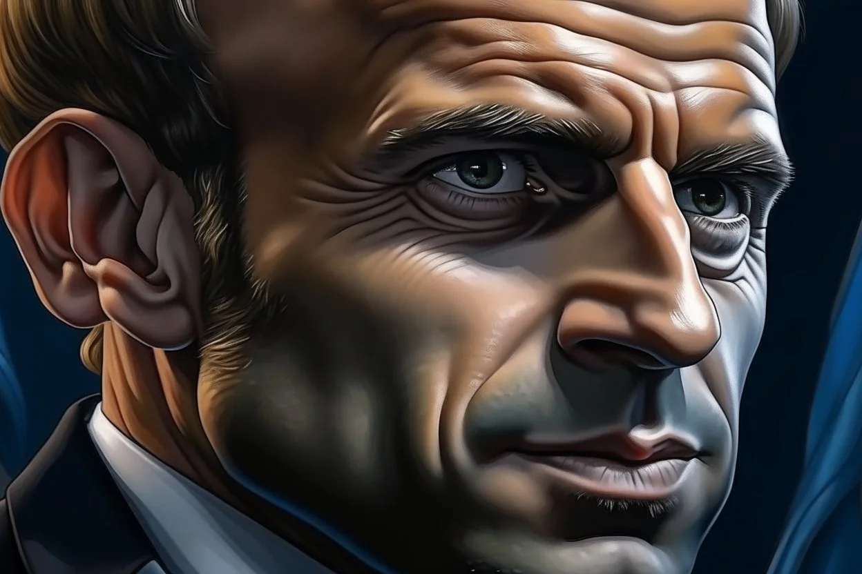 4k full details, full realism. EMMANUEL MACRON new wave