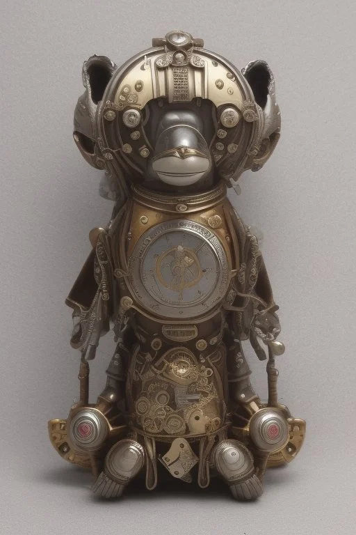 cute steampunk mechanical monkey with wings