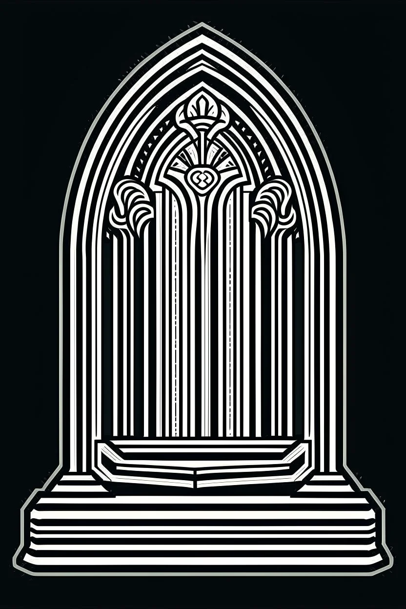 stylized gravestone in the style of art deco