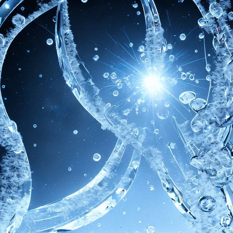 celestial, reflection, ice crystals, snow, icicles