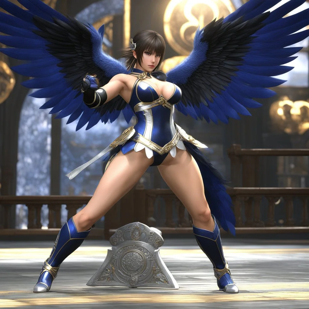 (in the style of Orion, by Masamune Shirow) DOA5LR 3D rendered with Poser 13, daz3d iray: Jacob wrestling with angel