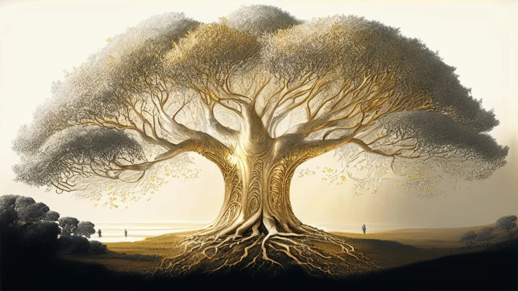 Valinor, tolkien, one giant golden tree, one giant silver tree