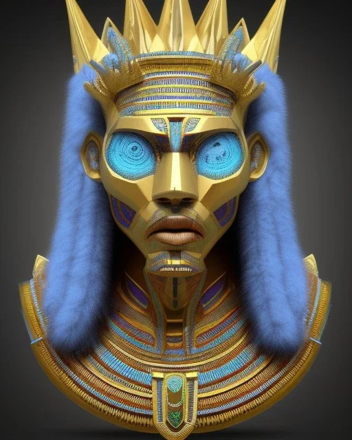 Aztec male African Egyptian alien, cracks in the voodoo head, wicked, eyes, crown, Elephant, 8k, finely detailed, photo realistic, tiger turquoise skull head gold dragon space alien snow skeleton gold hornytoad silver crown silver eyes