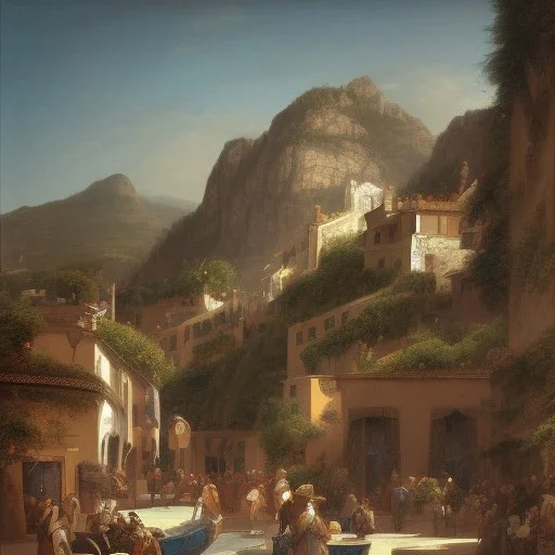  POSITANO style SCHOOL OF NAPLES SECOND HALF OF THE XIX CENTURY Micco Spadaro art