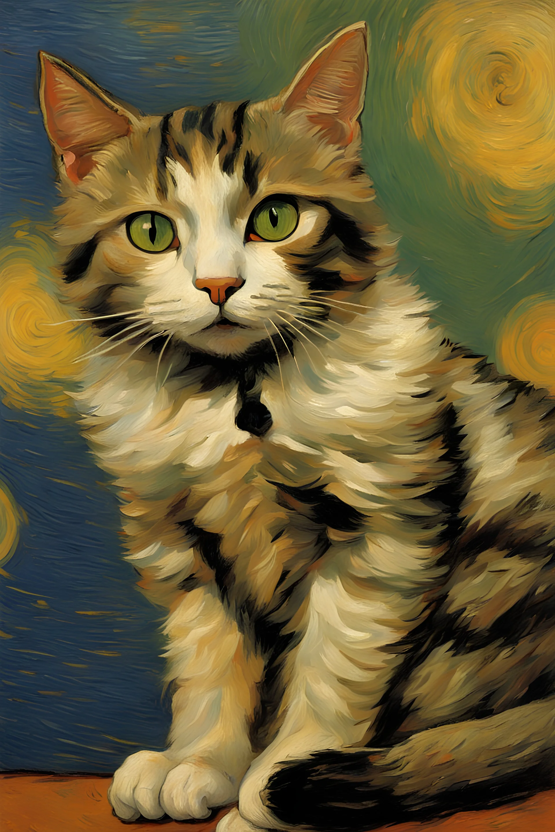 Portrait of a cat by Van Gogh