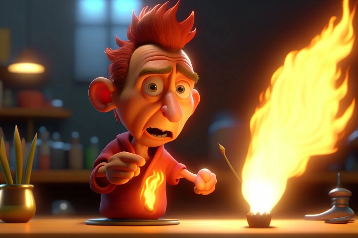 4k full details full realism cartoon firestarter