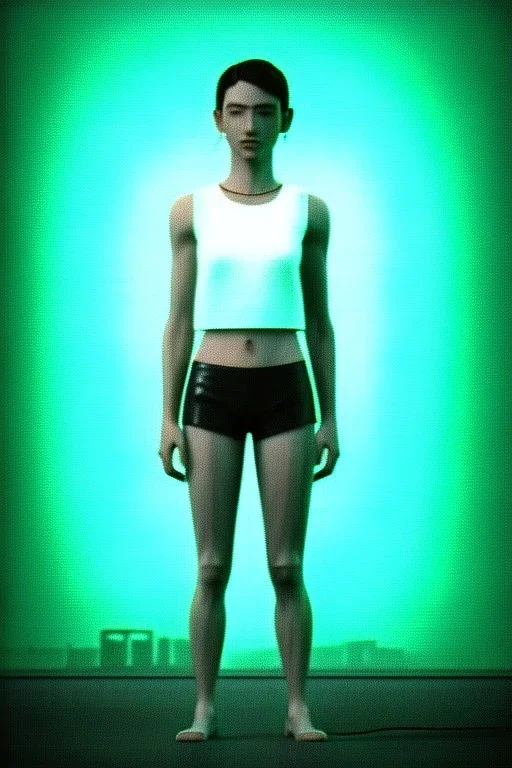 Ultra Realistic image, 25 years old brunette woman, Madrid, portrait, small stature, small chest, yakuza body tattoo, white broken cotton short undershirt, black latex short, rain, fog, club night Tokyo ambient, leds, neon, cyberpunk, vibrant color, highly detailed, art stations, concept art, smooth, unreal engine 5, god rays, ray tracing, RTX, lumen lighting, ultra detail, volumetric lighting.