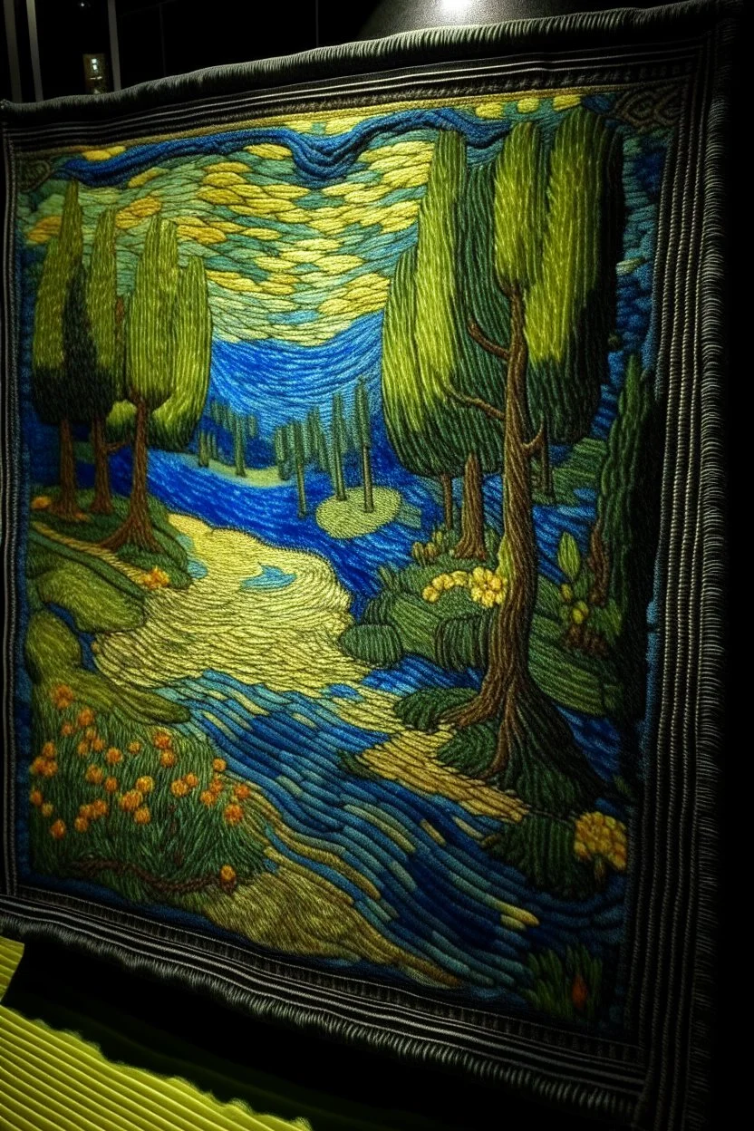 tapestry by in frame van Gogh.