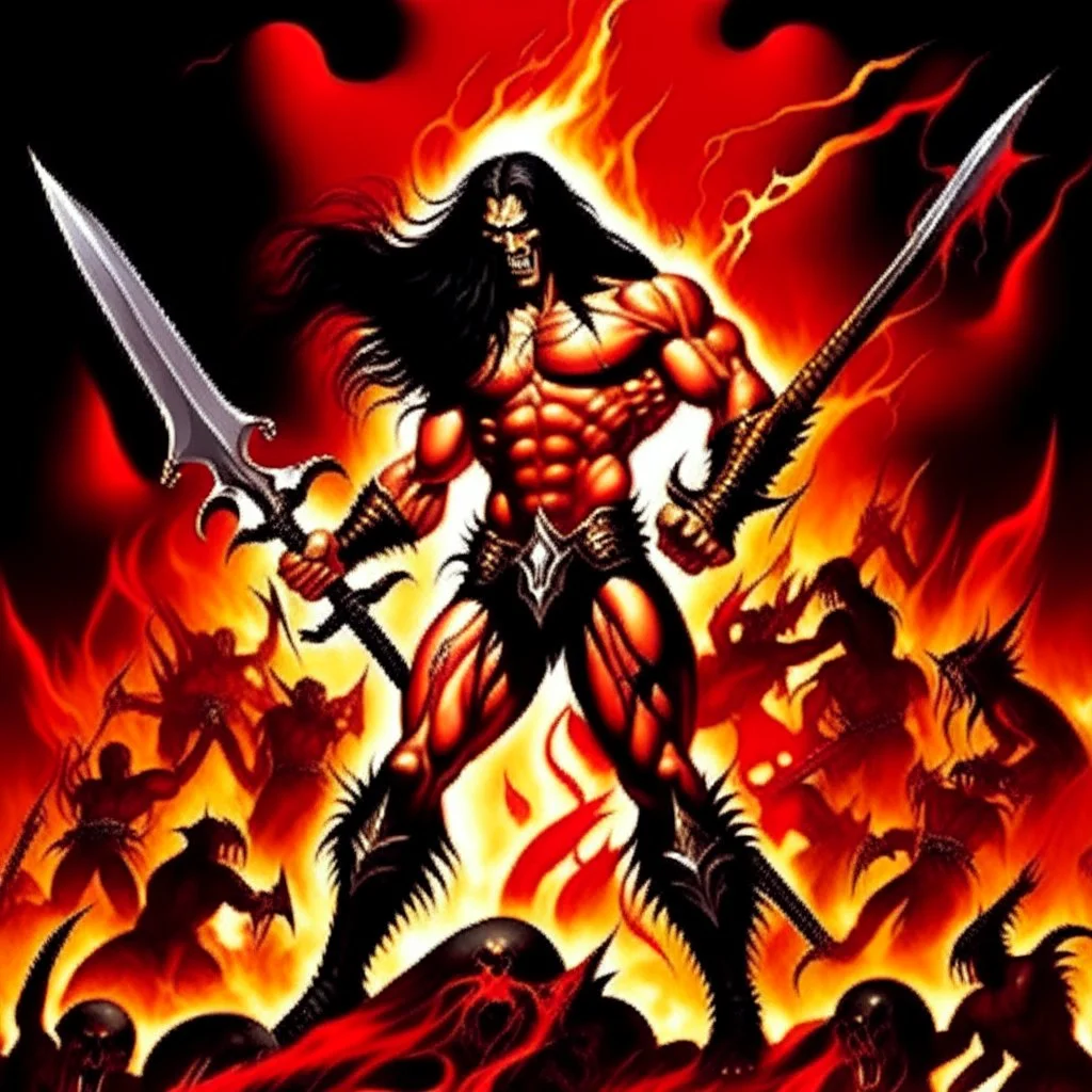 a strong men with sword ((manowar album)) no face