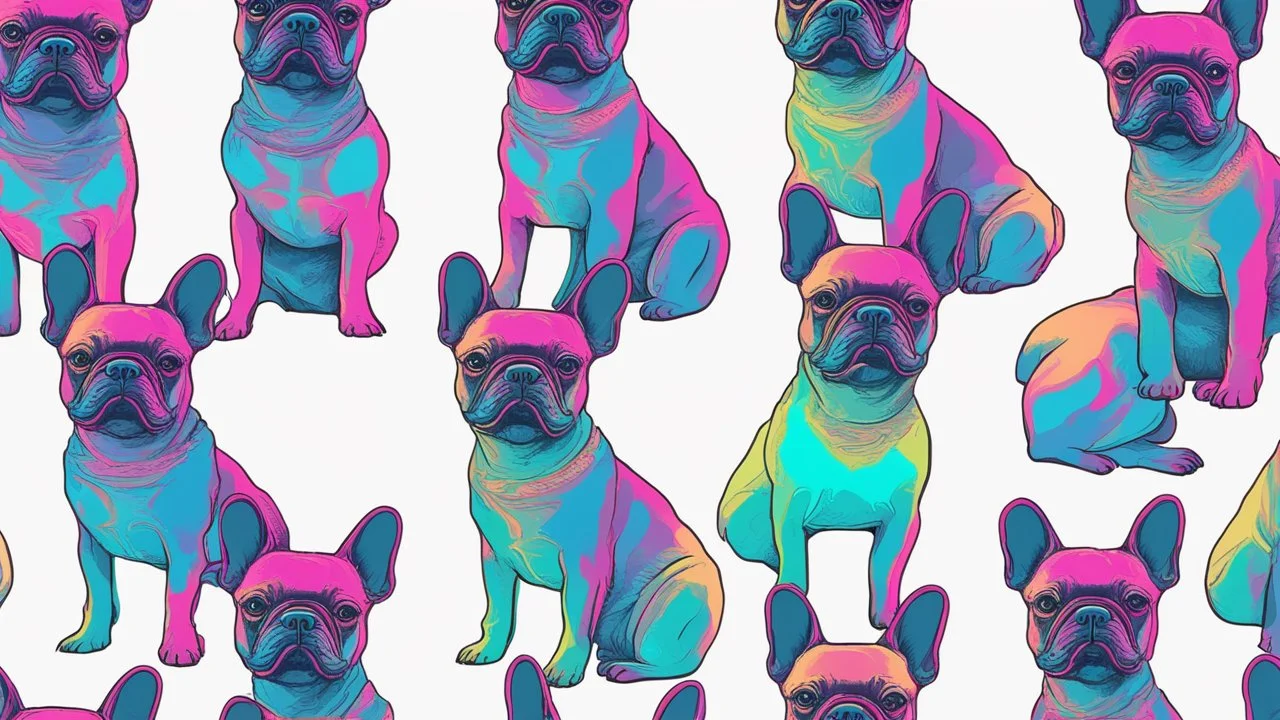 French bulldog neon