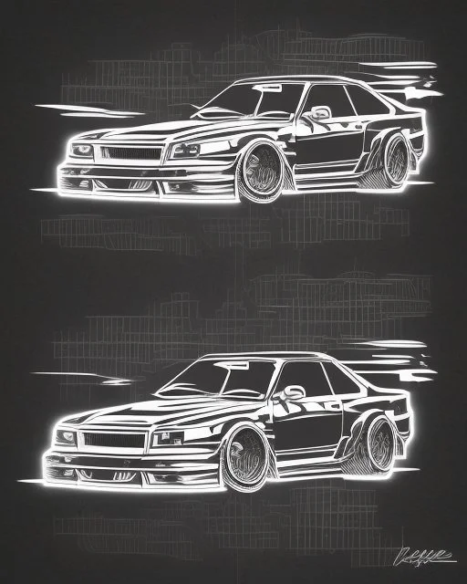 skyline r34 vector sticker