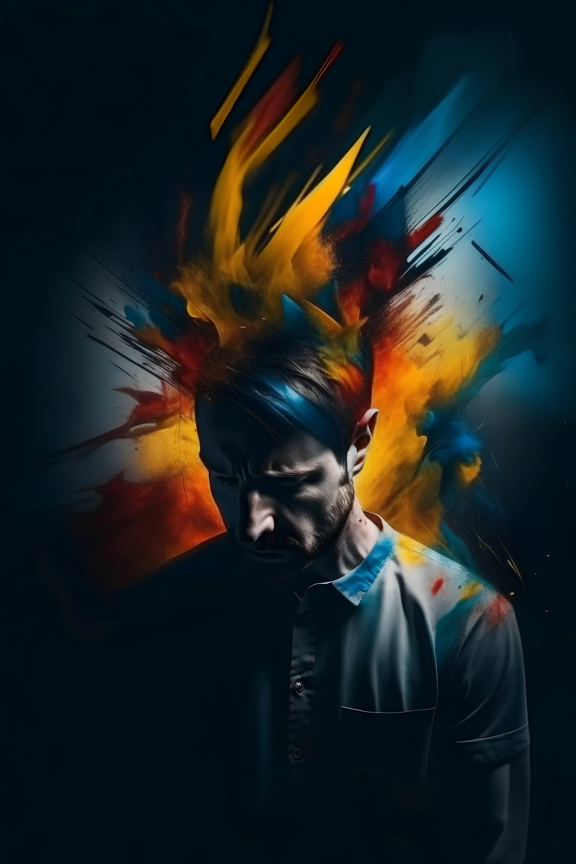 Man experiencing depression concept abstract