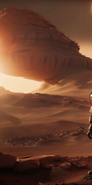 an astronaut in Mars, highly detailed, 3d render