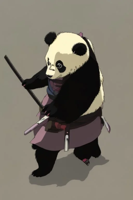 Panda in samurai armour