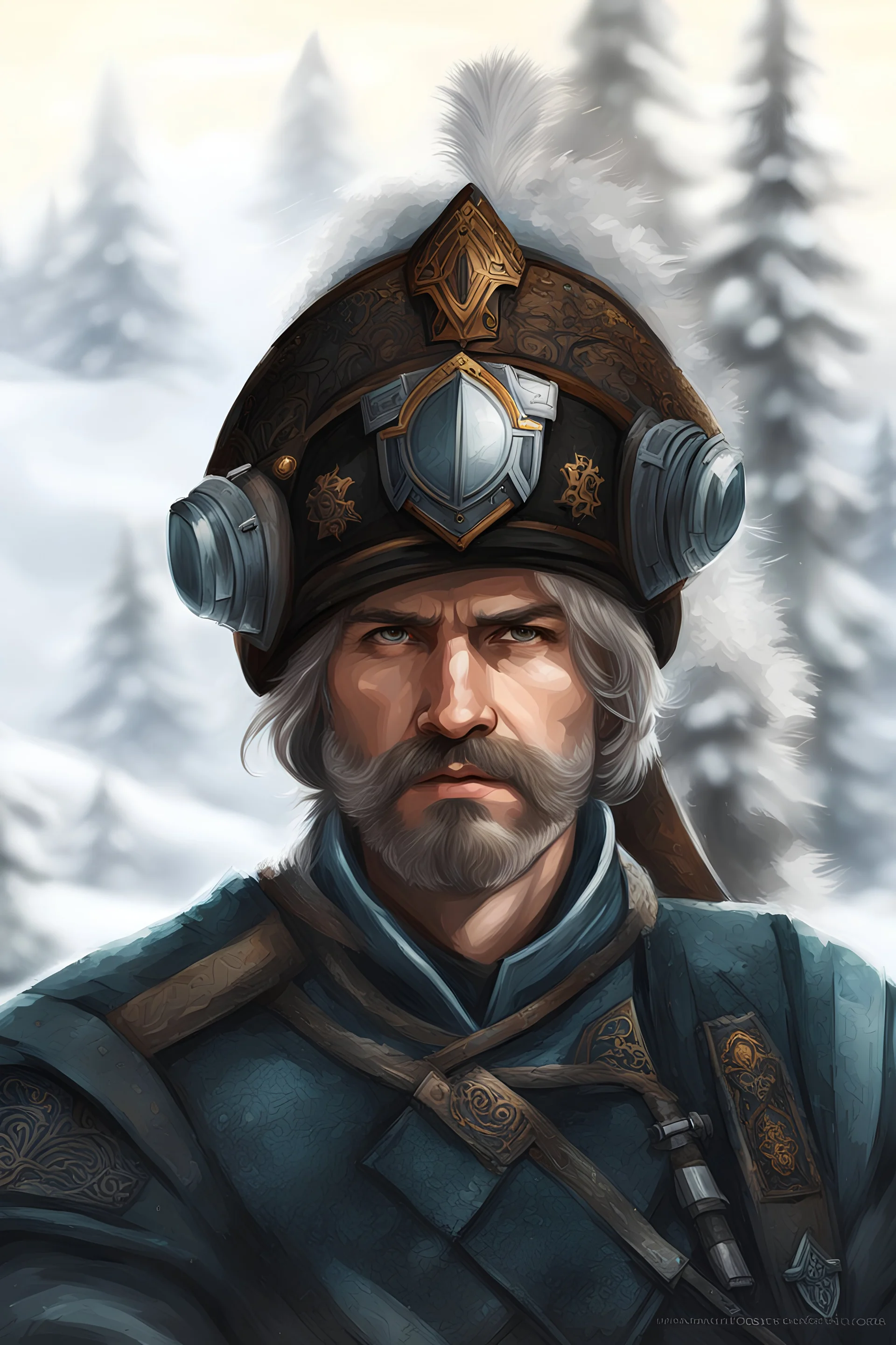 futuristic slavic cossack digital painting